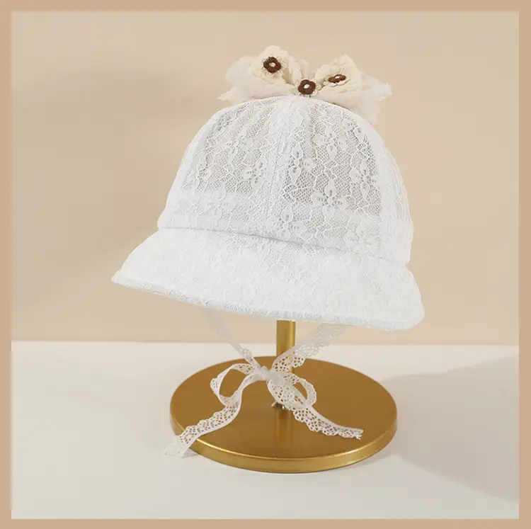 Pink Lace Sunshade Hat for Baby Girls Spring Autumn — feature 14
