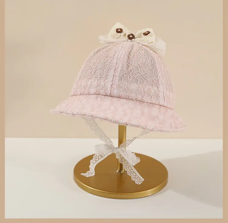 Pink Lace Sunshade Hat for Baby Girls Spring Autumn — feature 15
