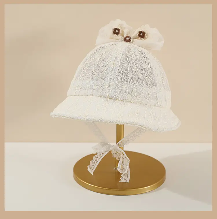 Pink Lace Sunshade Hat for Baby Girls Spring Autumn — feature 16