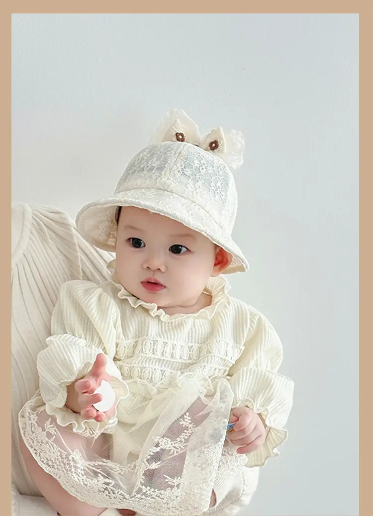 Pink Lace Sunshade Hat for Baby Girls Spring Autumn — feature 5