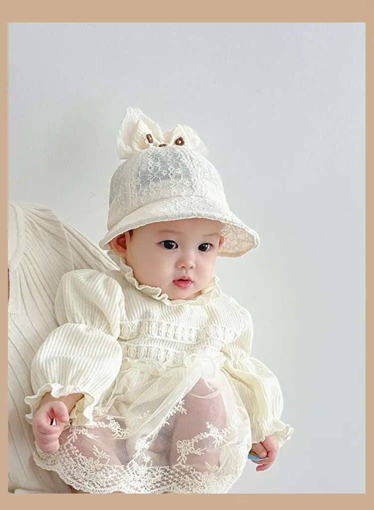 Pink Lace Sunshade Hat for Baby Girls Spring Autumn — feature 6