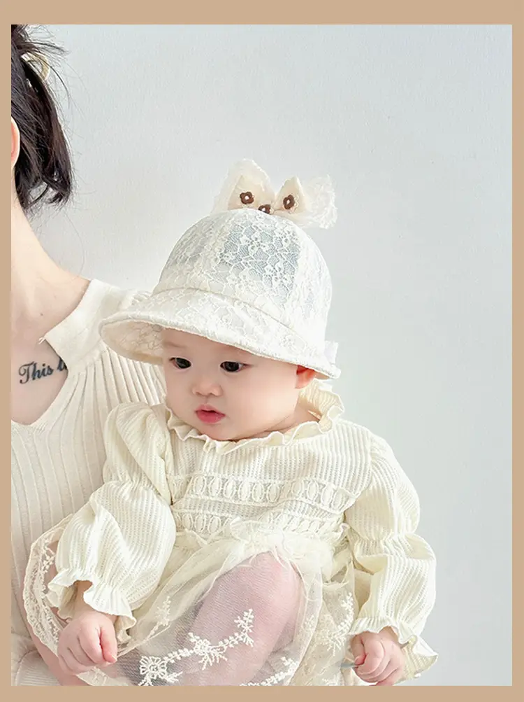 Pink Lace Sunshade Hat for Baby Girls Spring Autumn — feature 8