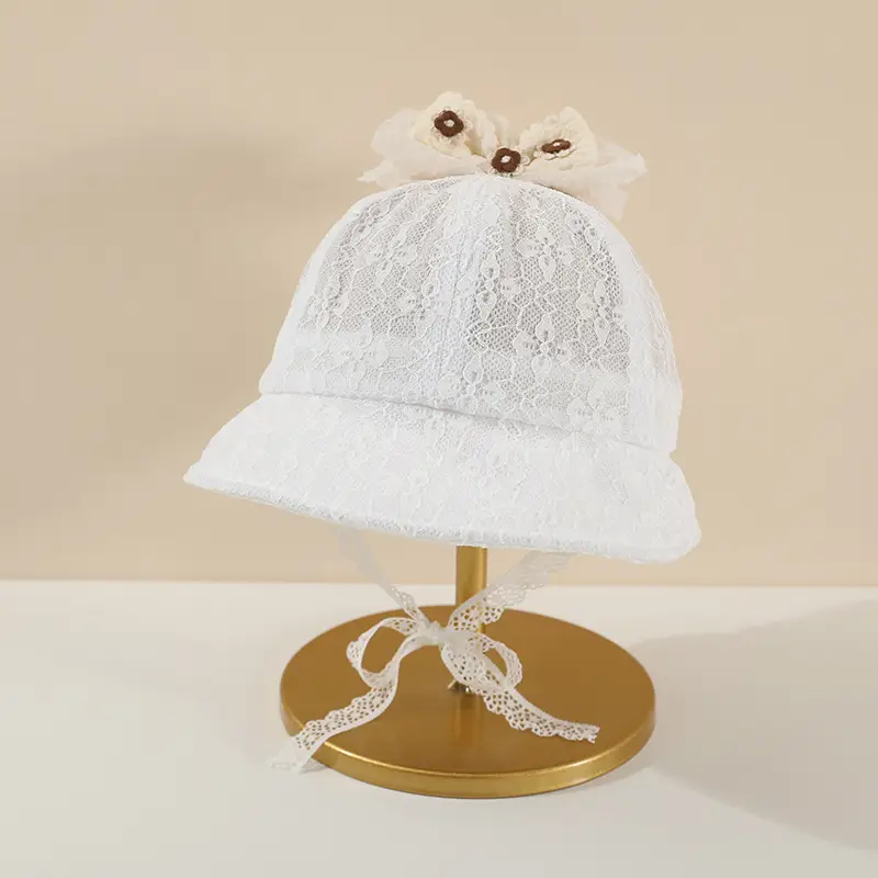 Pink Lace Sunshade Hat for Baby Girls Spring Autumn - Image 2
