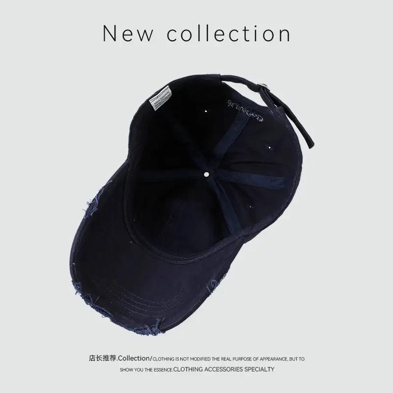 Korean Style Black Baseball Cap with Embroidery - Image 9