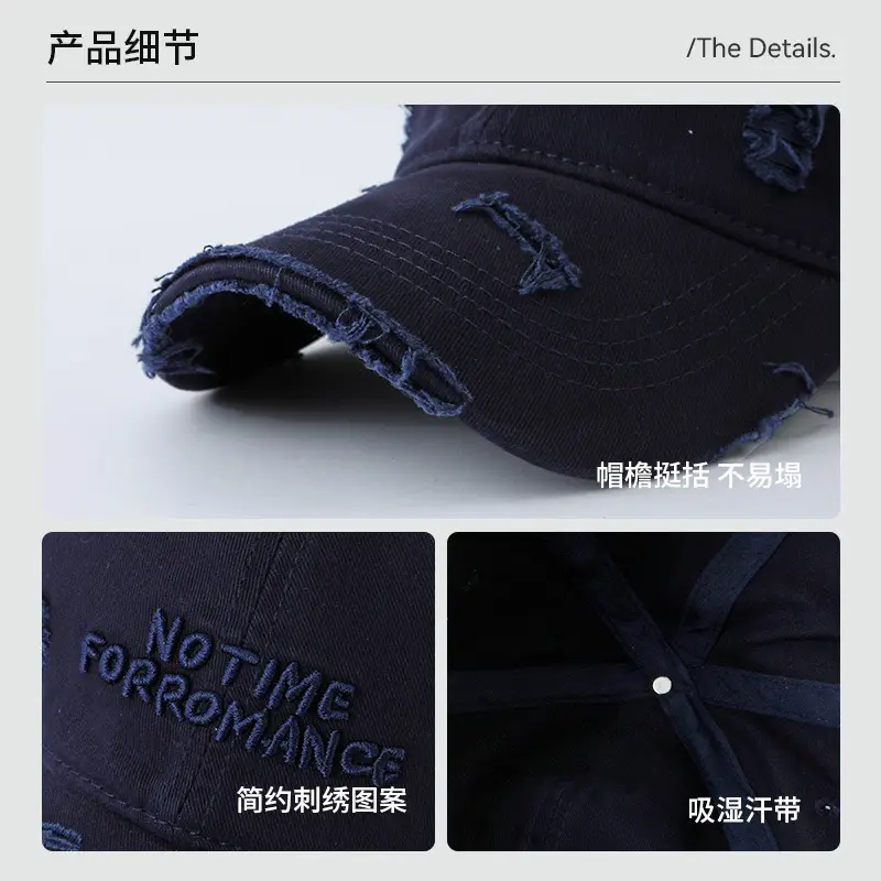 Korean Style Black Baseball Cap with Embroidery — feature 6