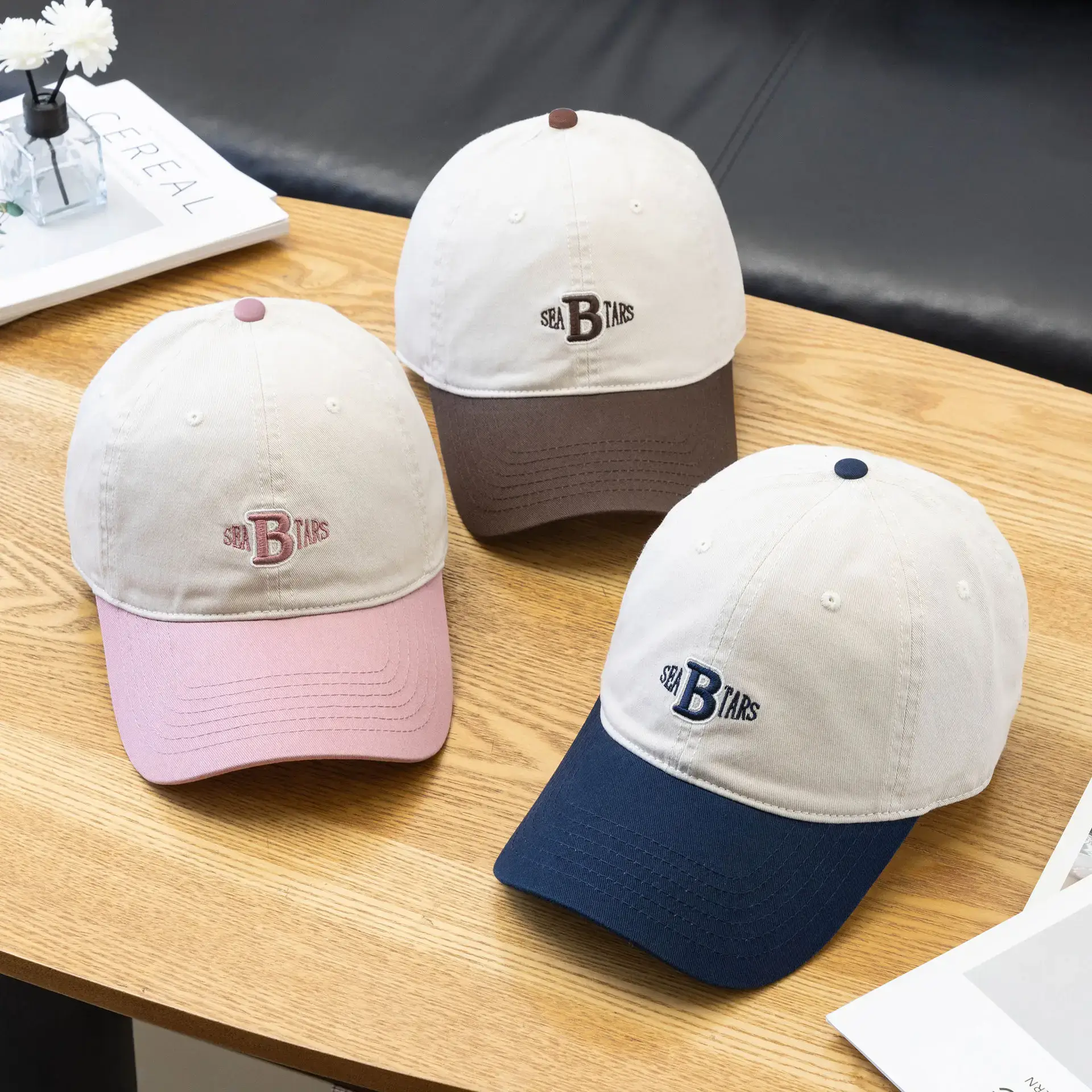 Women Pink Baseball Cap with "B" Embroidery - Image 4