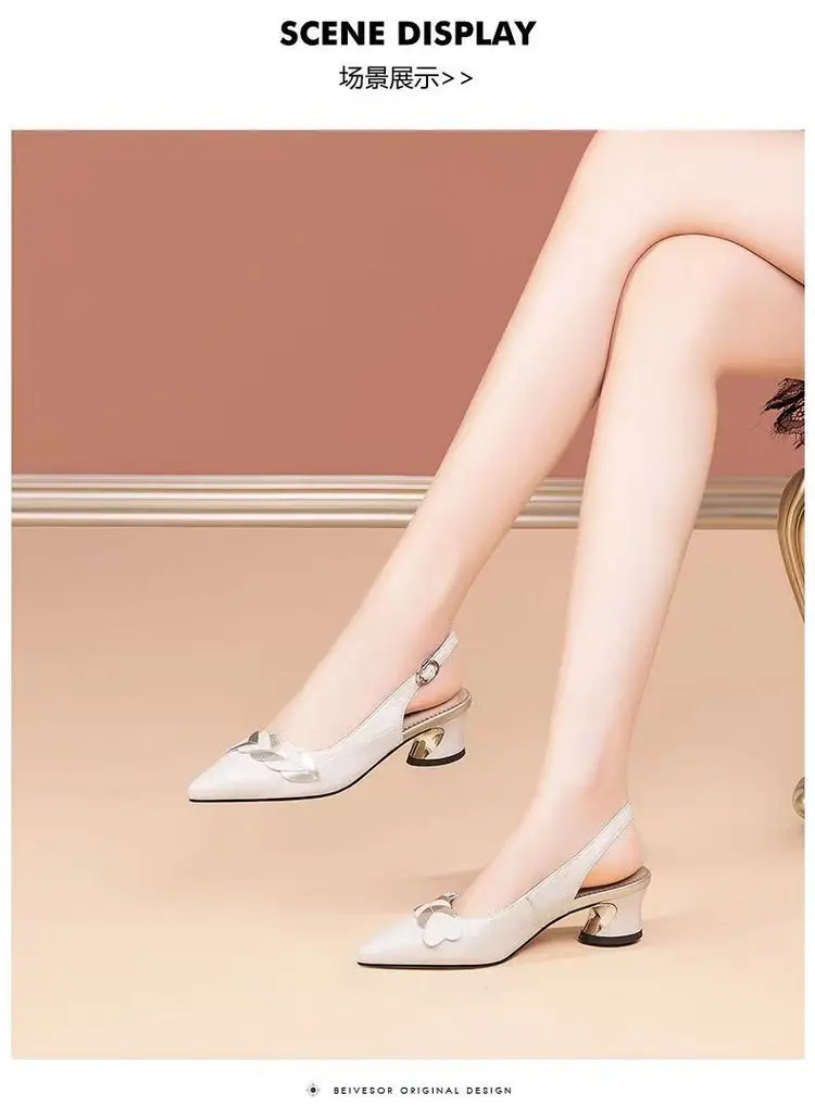 Women's White Silver Heel Sandals Summer — feature 7