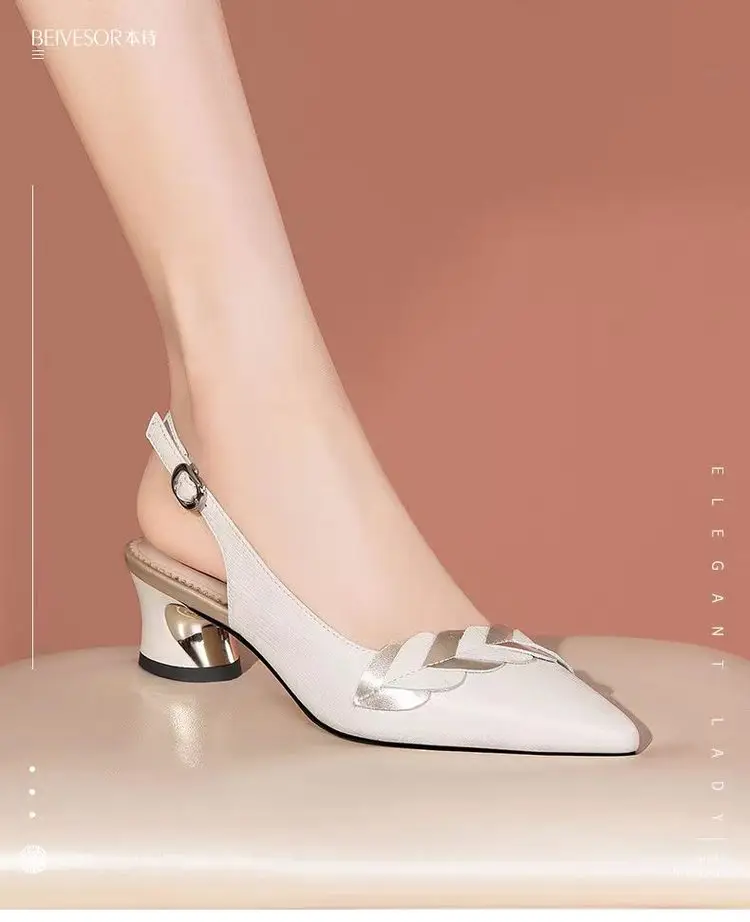 Women's White Silver Heel Sandals Summer — feature 8