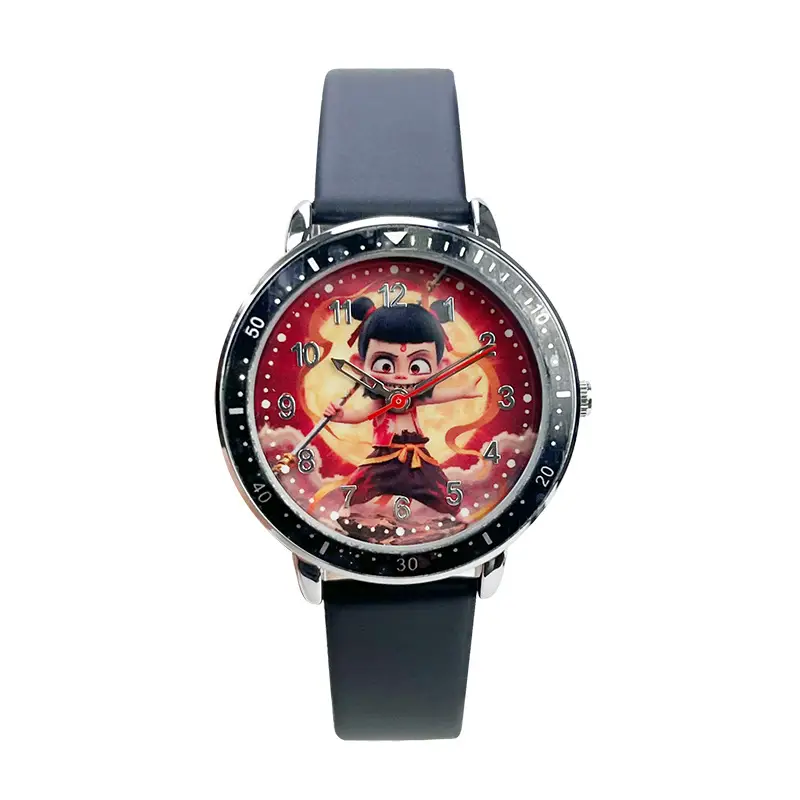 Nezha Cartoon Watch Red Band for Boys Girls