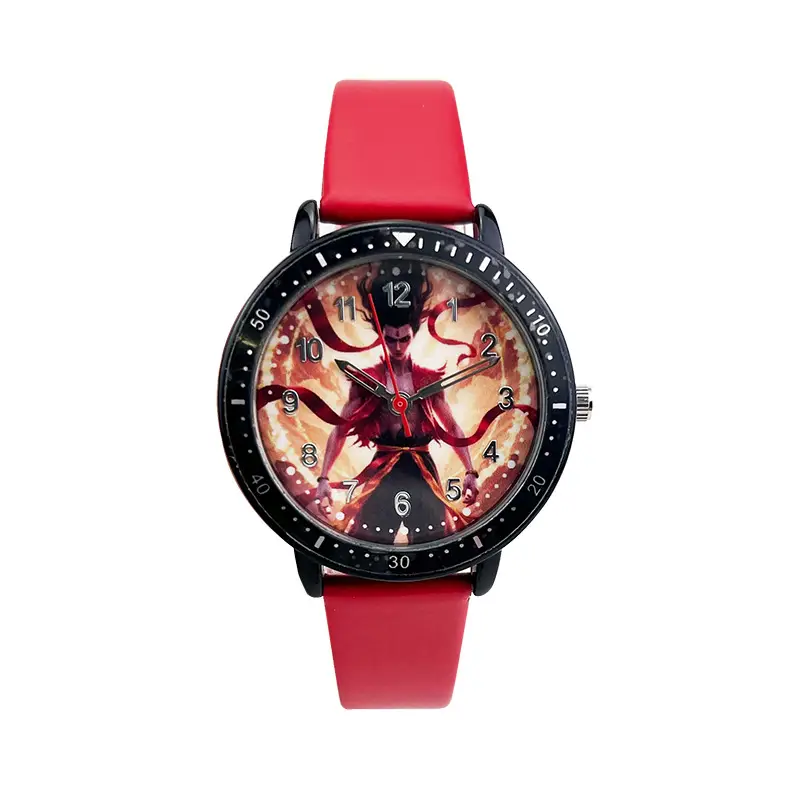 Nezha Cartoon Watch Red Band for Boys Girls