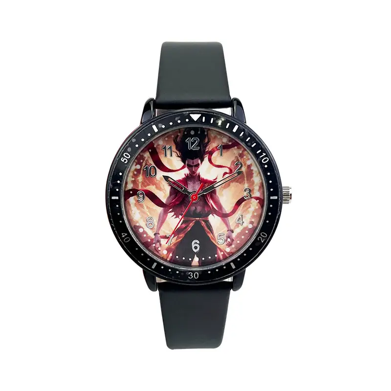 Nezha Cartoon Watch Red Band for Boys Girls