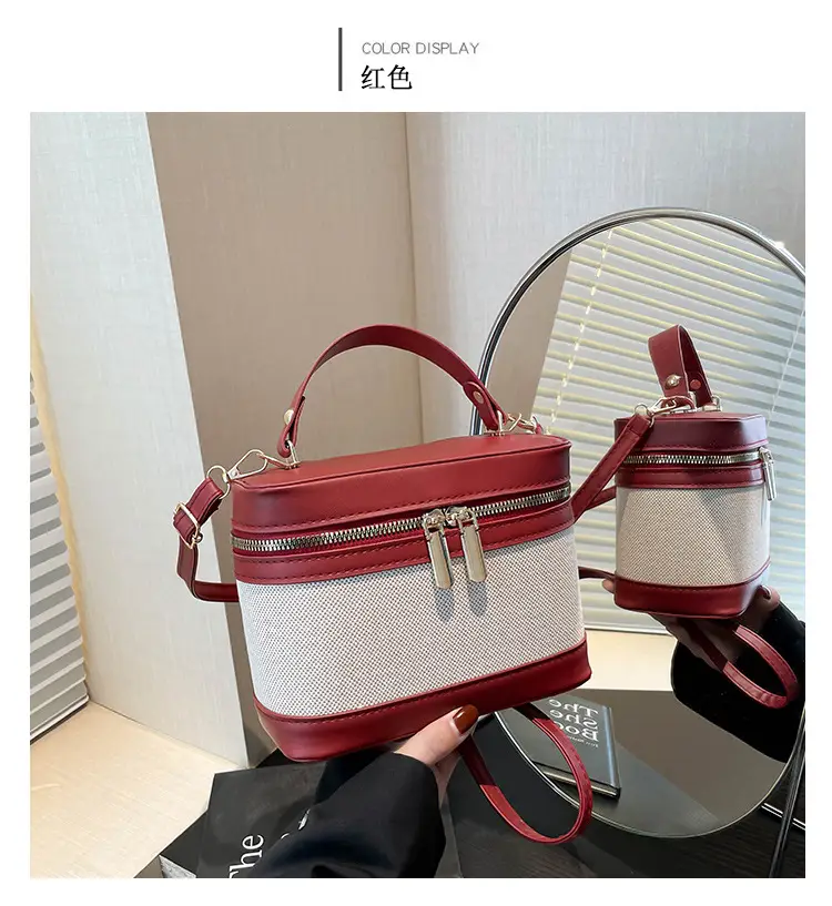 Korean Style Linen Patchwork Bucket Bag 2025 — feature 12
