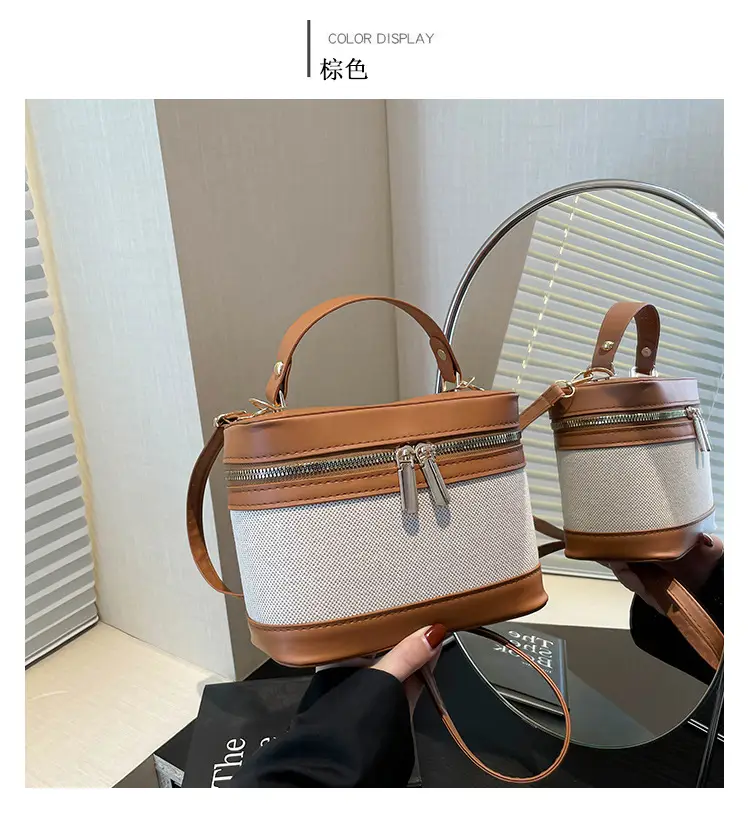 Korean Style Linen Patchwork Bucket Bag 2025 — feature 13