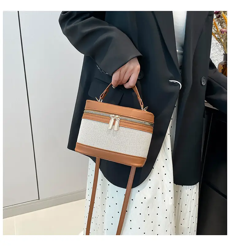 Korean Style Linen Patchwork Bucket Bag 2025 — feature 20