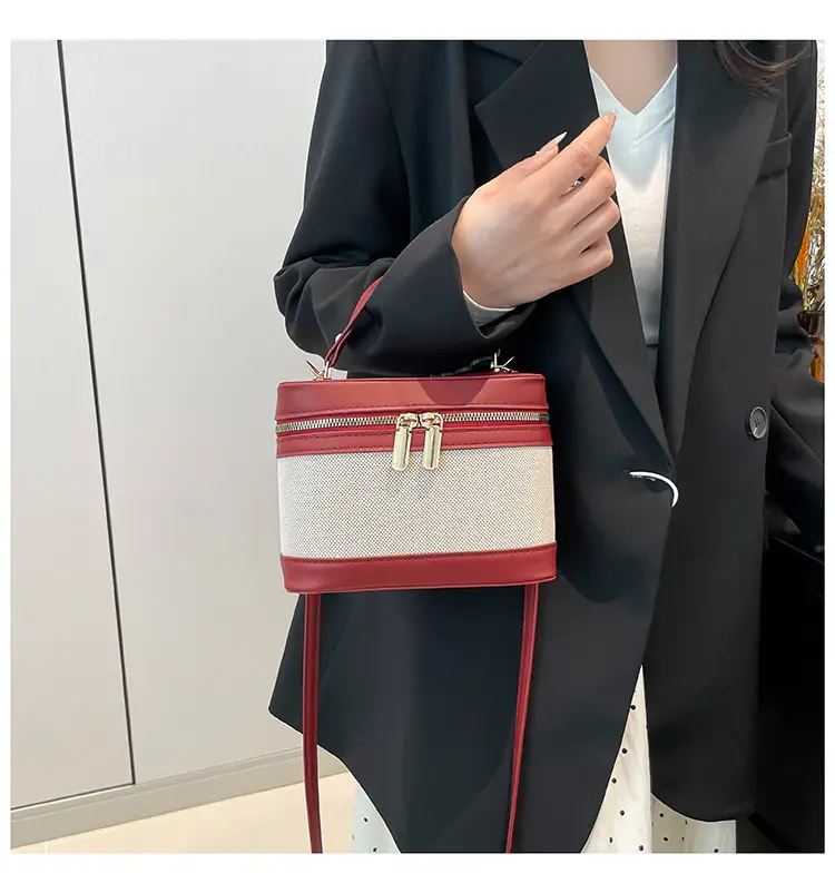 Korean Style Linen Patchwork Bucket Bag 2025 — feature 24