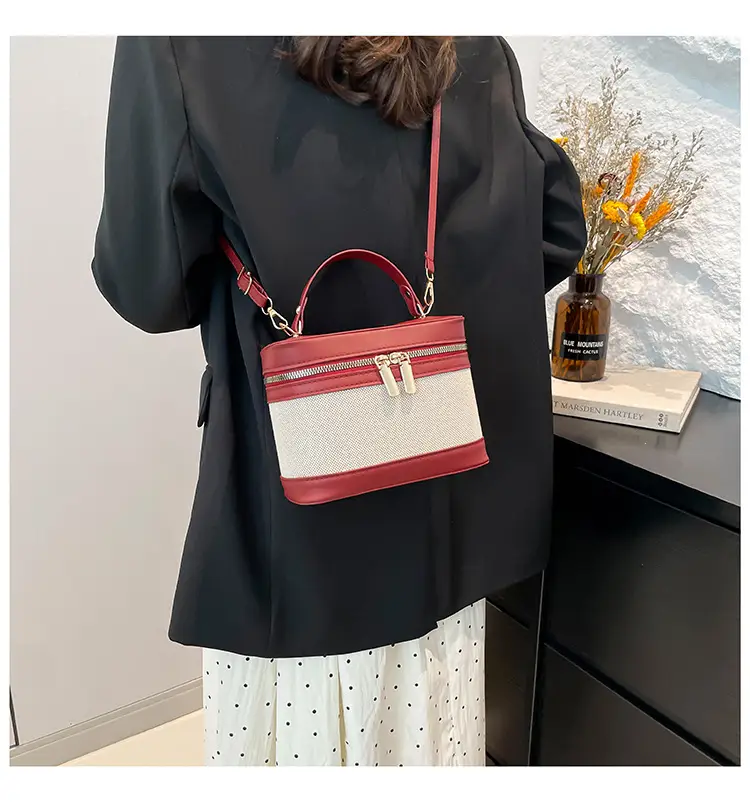 Korean Style Linen Patchwork Bucket Bag 2025 — feature 27