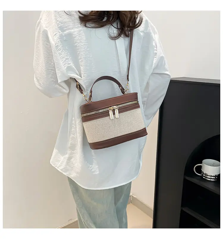 Korean Style Linen Patchwork Bucket Bag 2025 — feature 36