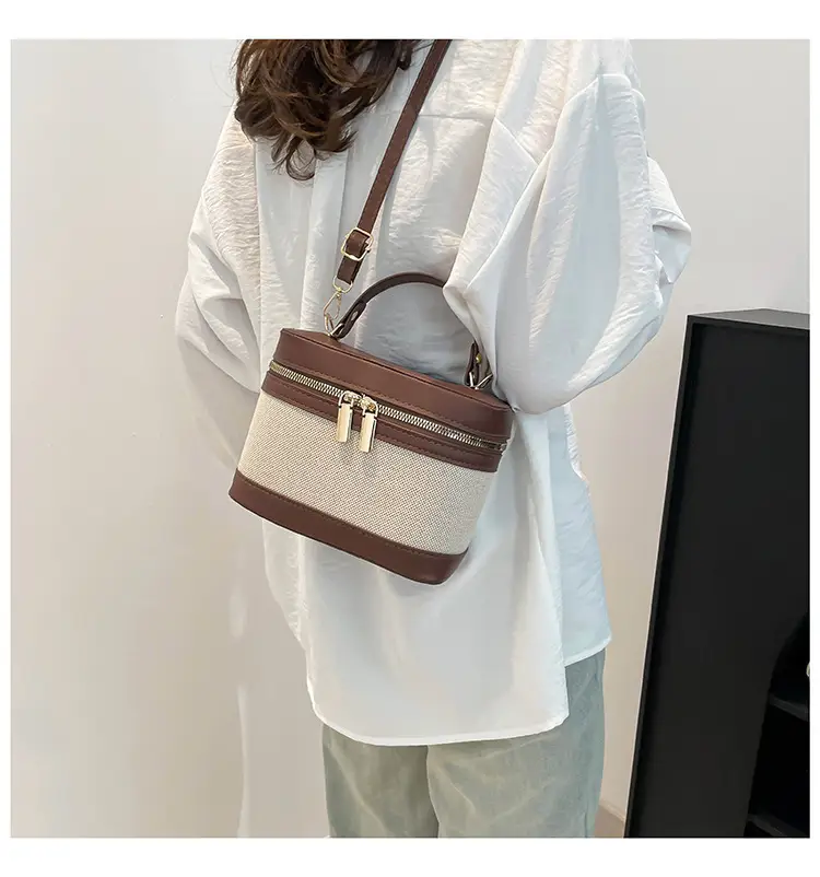 Korean Style Linen Patchwork Bucket Bag 2025 — feature 37