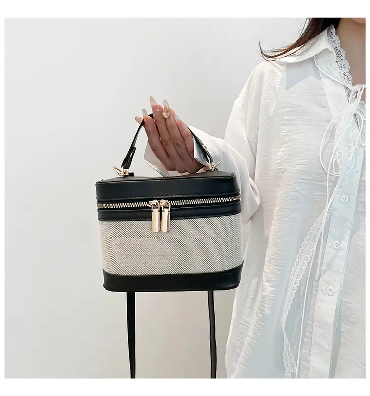 Korean Style Linen Patchwork Bucket Bag 2025 — feature 38