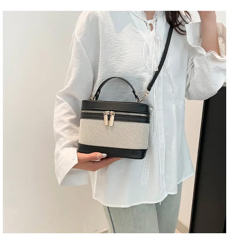 Korean Style Linen Patchwork Bucket Bag 2025 — feature 39