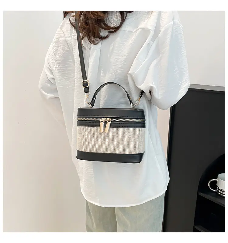 Korean Style Linen Patchwork Bucket Bag 2025 — feature 40