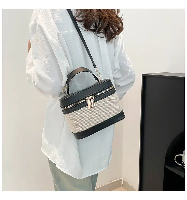 Korean Style Linen Patchwork Bucket Bag 2025 — feature 41