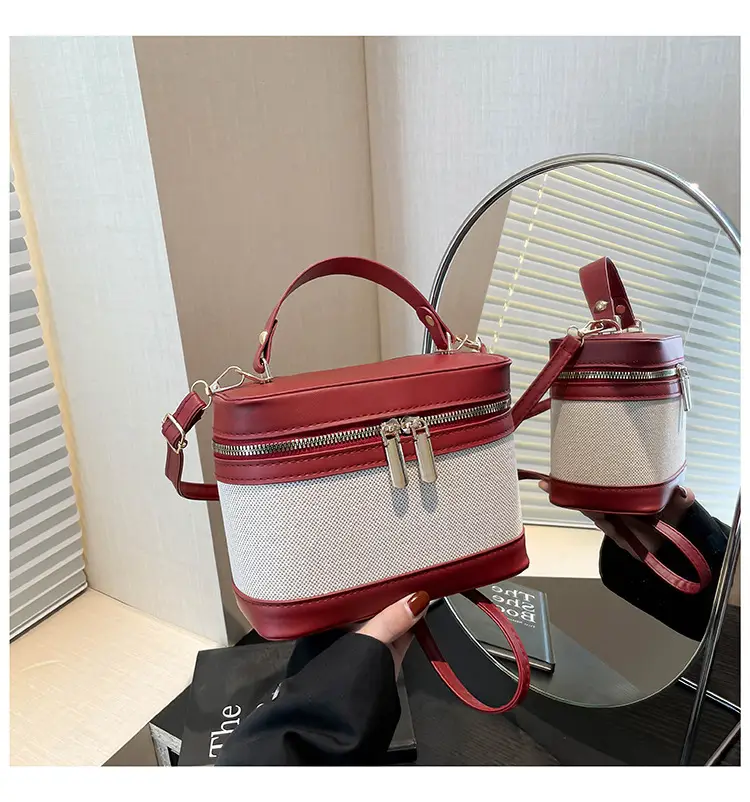 Korean Style Linen Patchwork Bucket Bag 2025 — feature 49