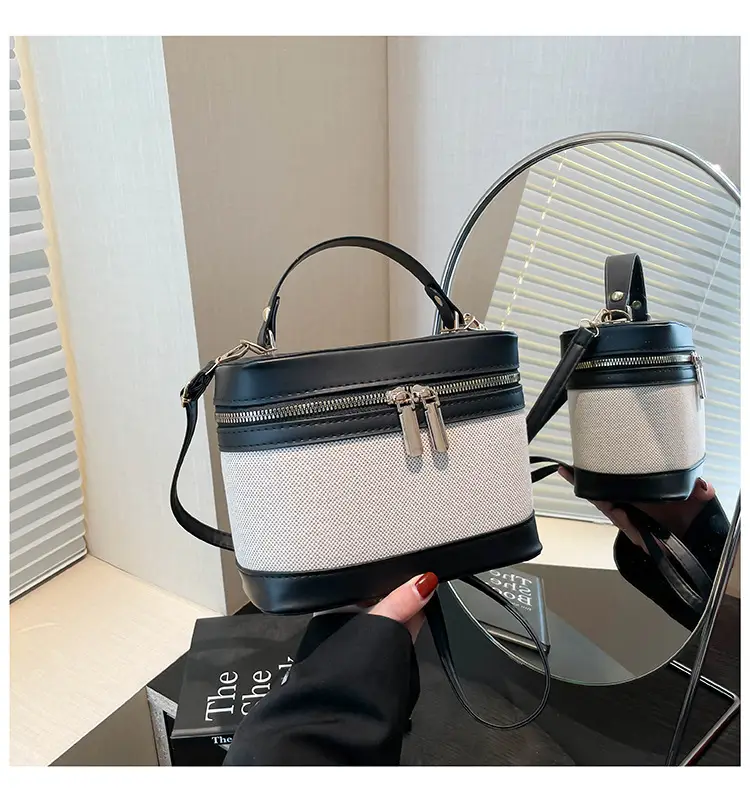 Korean Style Linen Patchwork Bucket Bag 2025 — feature 51