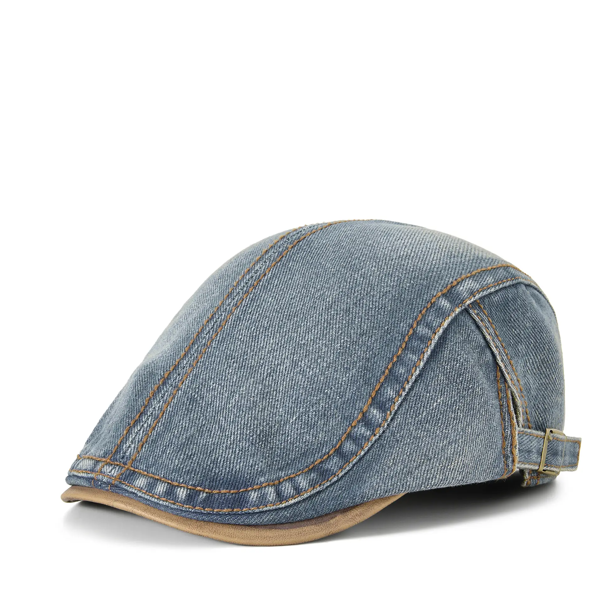 French Style Denim Forward Hats for Men Women - Image 3