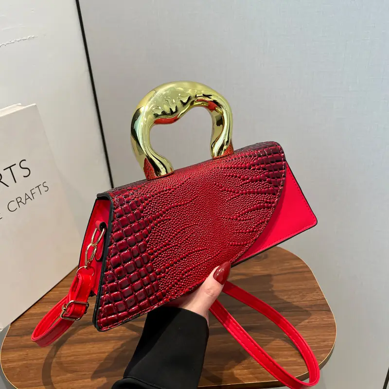 Irregular Croc Leather Shoulder Bag Women 2025 - Image 9