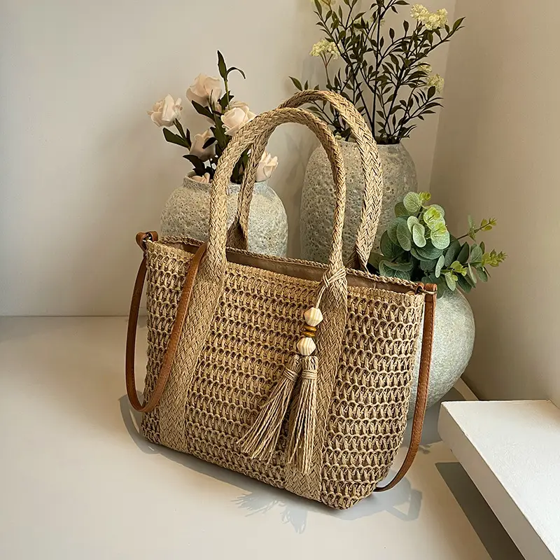 Korean Style Straw Woven Shoulder Bag for Women - Image 3