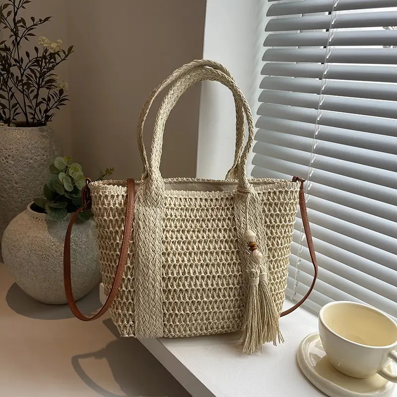 Korean Style Straw Woven Shoulder Bag for Women - Image 4