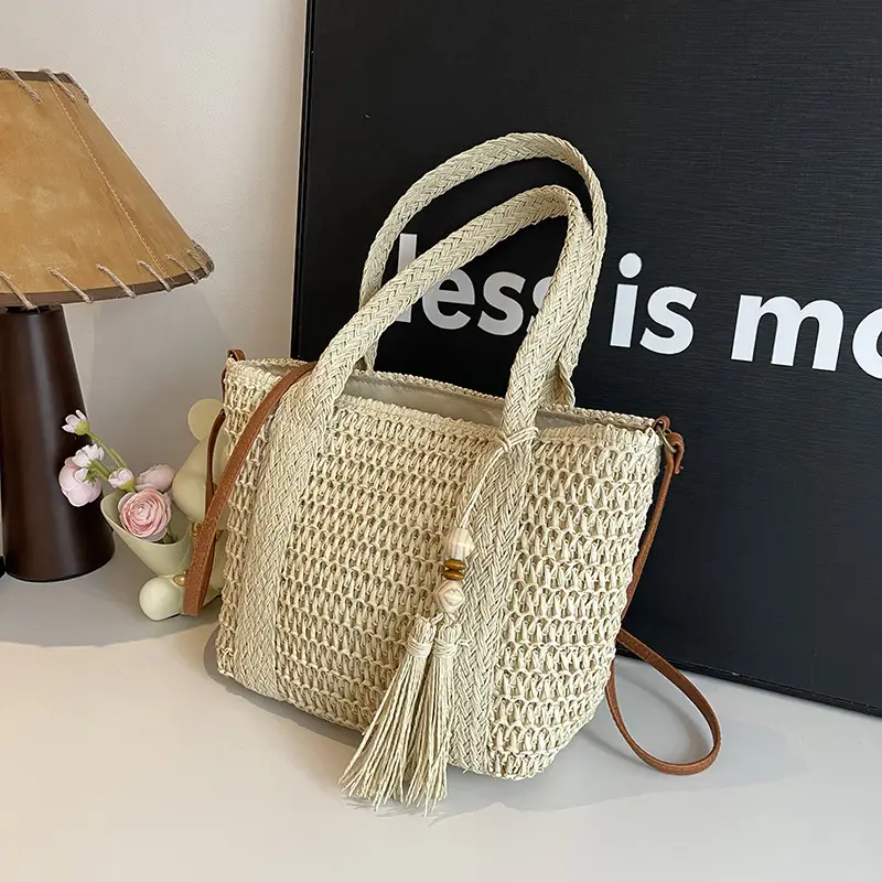 Korean Style Straw Woven Shoulder Bag for Women - Image 5