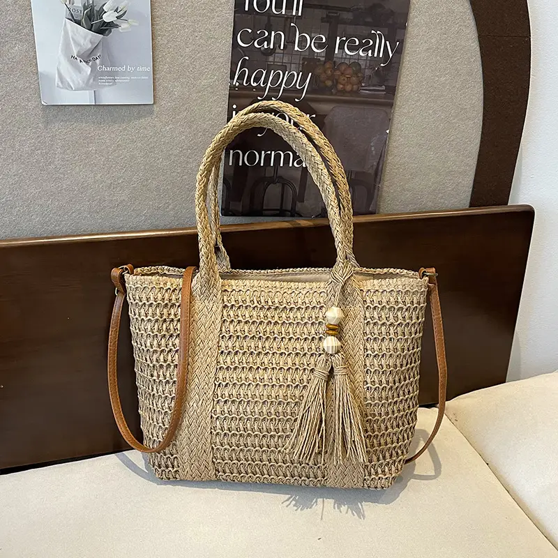 Korean Style Straw Woven Shoulder Bag for Women - Image 6