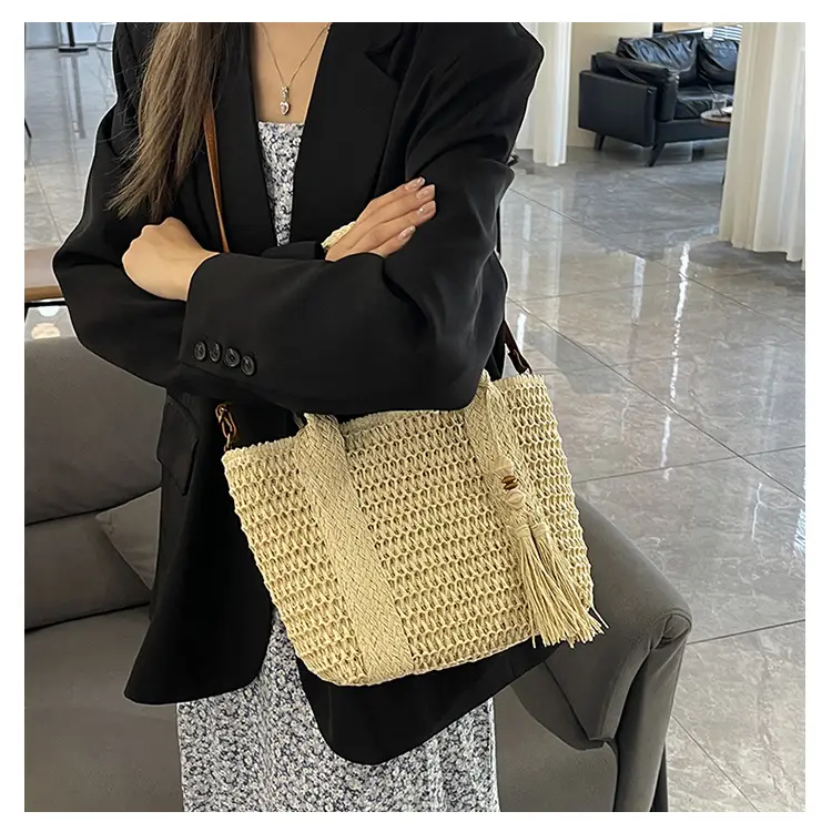 Korean Style Straw Woven Shoulder Bag for Women — feature 12