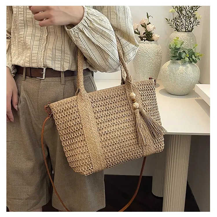 Korean Style Straw Woven Shoulder Bag for Women — feature 15