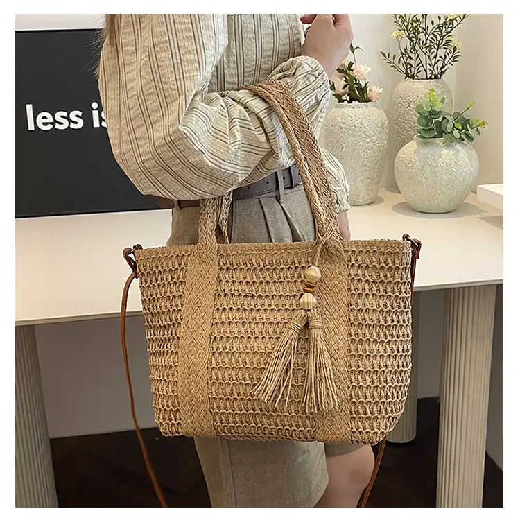 Korean Style Straw Woven Shoulder Bag for Women — feature 17