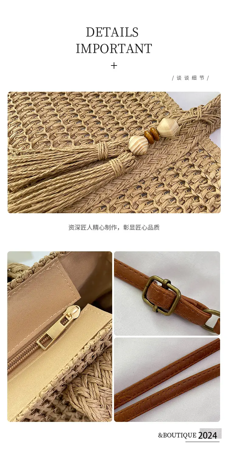 Korean Style Straw Woven Shoulder Bag for Women — feature 4
