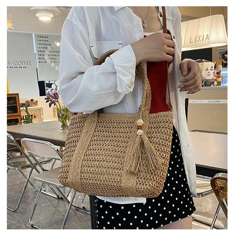 Korean Style Straw Woven Shoulder Bag for Women — feature 7