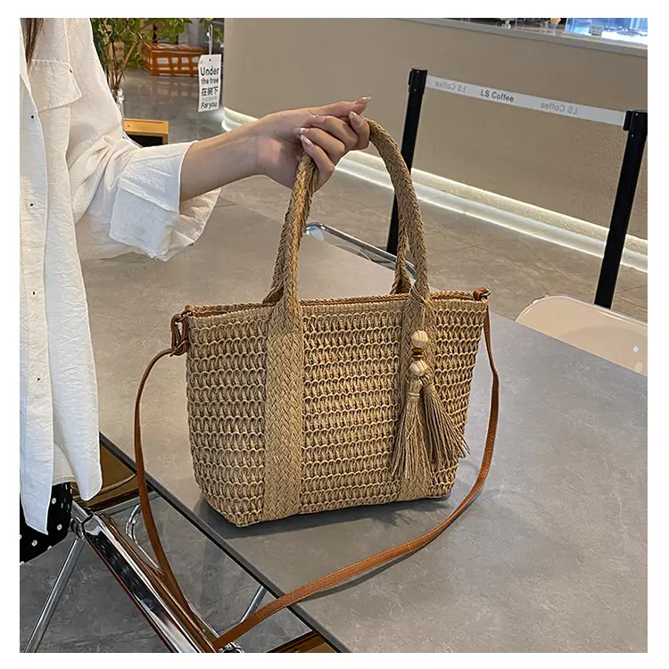 Korean Style Straw Woven Shoulder Bag for Women — feature 8