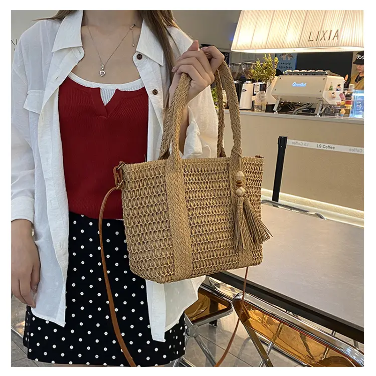 Korean Style Straw Woven Shoulder Bag for Women — feature 9