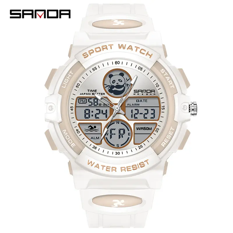 Sanda Multifunctional Waterproof Digital Watch Black Red Blue - Image 5