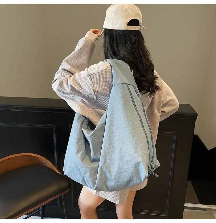 Women Large Canvas Shoulder Bag Blue 2026 Spring Summer — feature 38
