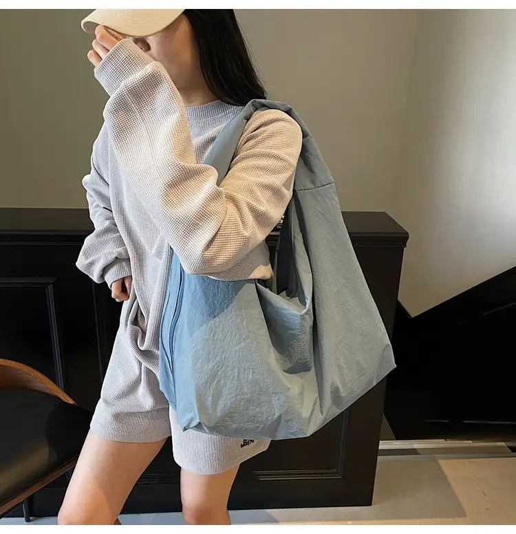 Women Large Canvas Shoulder Bag Blue 2026 Spring Summer — feature 39