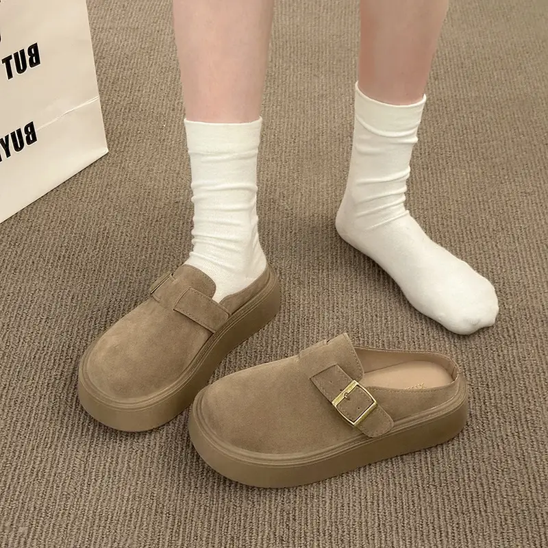 Baotou Birkenstock Shoes for Women 2025 Spring New Thick-Soled Platform Casual Fashion Birkenstock Slip-On Mules - Image 5