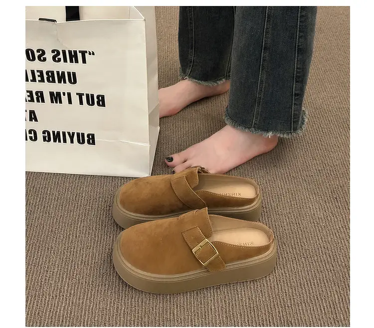 Baotou Birkenstock Shoes for Women 2025 Spring New Thick-Soled Platform Casual Fashion Birkenstock Slip-On Mules — feature 11