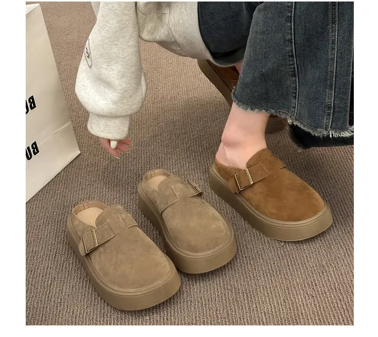 Baotou Birkenstock Shoes for Women 2025 Spring New Thick-Soled Platform Casual Fashion Birkenstock Slip-On Mules — feature 12