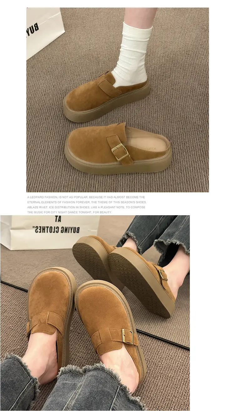 Baotou Birkenstock Shoes for Women 2025 Spring New Thick-Soled Platform Casual Fashion Birkenstock Slip-On Mules — feature 13
