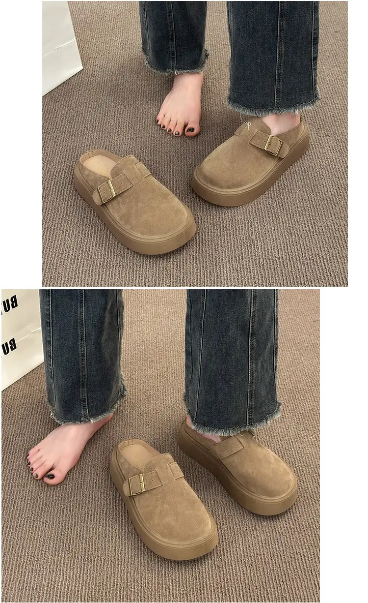 Baotou Birkenstock Shoes for Women 2025 Spring New Thick-Soled Platform Casual Fashion Birkenstock Slip-On Mules — feature 15