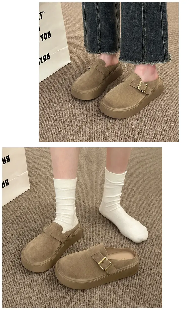 Baotou Birkenstock Shoes for Women 2025 Spring New Thick-Soled Platform Casual Fashion Birkenstock Slip-On Mules — feature 16